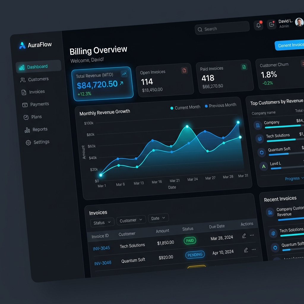 Billing Dashboard Interface